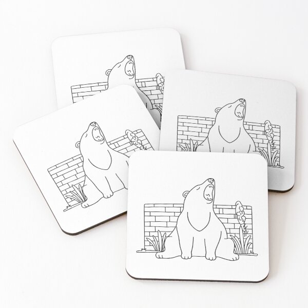 Item preview, A bear yawns next to a wall inside the zoo designed and sold by rasagamastore.