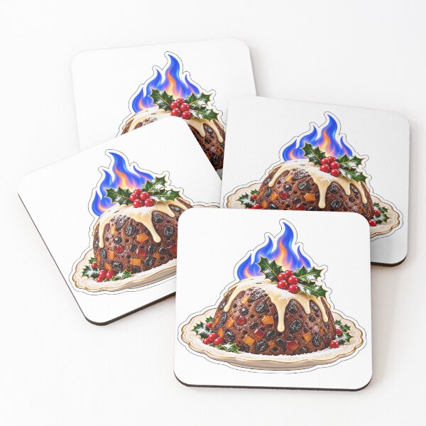 Item preview, Christmas Pudding Die-Cut Sticker, Plum Pudding with Holly and Blue Brandy Flames designed and sold by PriyankaSonara.