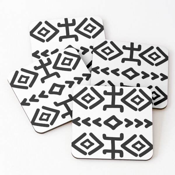 Item preview, Bogolan Mud Cloth Pattern White Black designed and sold by Wolagno.