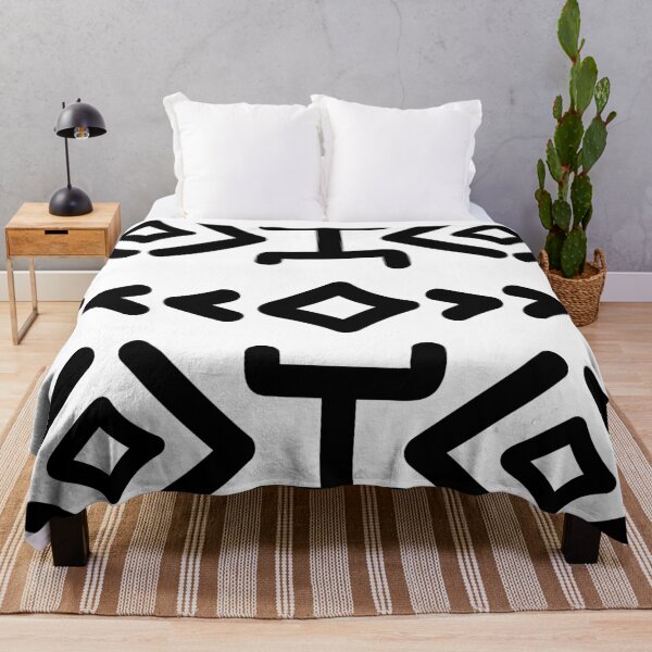 Item preview, Bogolan Mud Cloth Pattern White Black designed and sold by Wolagno.