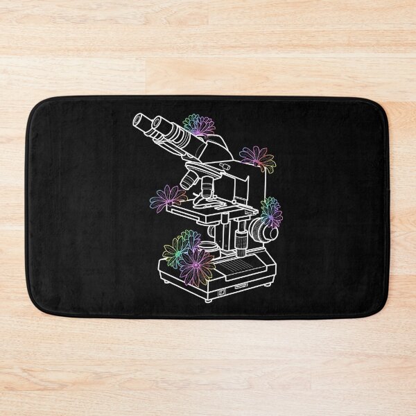 Item preview, White Microscope Outline and Pastel Rainbow Gradient Flowers designed and sold by emmacatwheels.