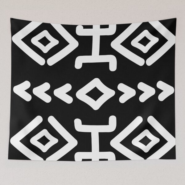 Item preview, Bogolan Mud Cloth Pattern black designed and sold by Wolagno.