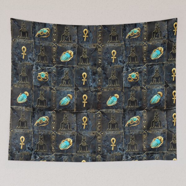 Item preview, Egyptian Hieroglyph Gold Scarab Symbol Seamless Pattern DESIGN 110 designed and sold by The Design Asset Station.