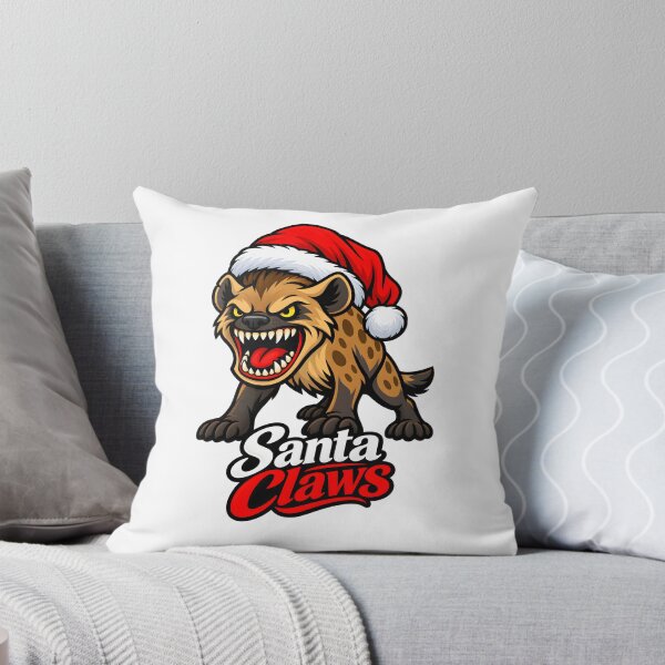 Item preview, Santa Claws Hyena in Christmas Hat designed and sold by ROARSOME DESiGNS.