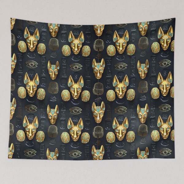 Item preview, Ancient Egyptian Mythology Anubis Ankh Pattern DESIGN 1130 designed and sold by The Design Asset Station.