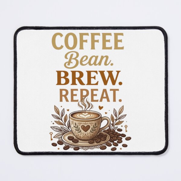 Item preview, Coffee Bean Brew Repeat Vintage Dark Espresso Design designed and sold by Salma.Store.