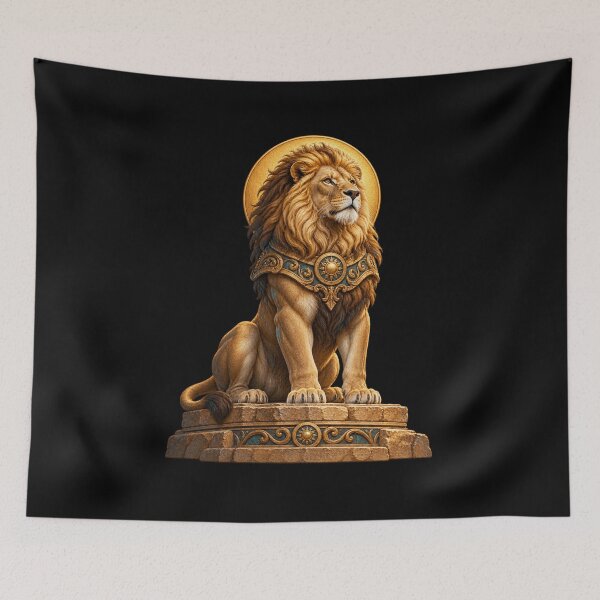 Item preview, Golden Lion Guardian with Bronze Sun Halo designed and sold by TeeAbility.