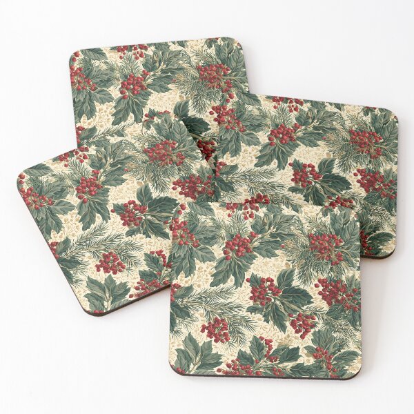 Item preview, Vintage Christmas Holly Berries and Evergreen – Festive Botanical Design designed and sold by BigDigital.