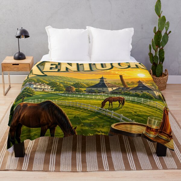 Item preview, Kentucky Bourbon Country – Vintage American Travel Poster designed and sold by LSVart.