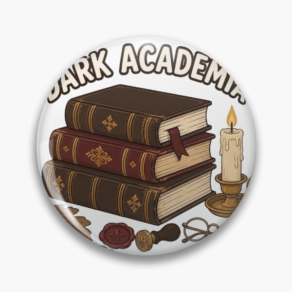 Aperçu de l'œuvre Sticker mural Dark Academia – Esthétique de piles de livres, bougies, vieux livres et sceaux de cire créée et vendue par LearnFunStore.