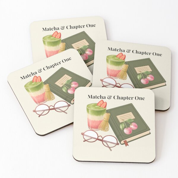 Item preview, Matcha And Chapter One Strawberry Layered Drink Bookish Reading Nook Art designed and sold by Akira Design Store.