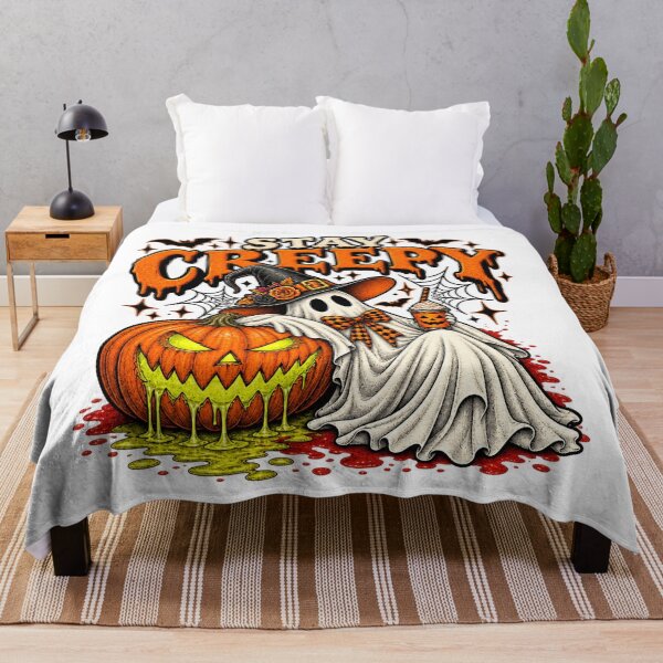 Item preview, Halloween Witch Ghost with Pumpkin and Drink designed and sold by hoganpineda.