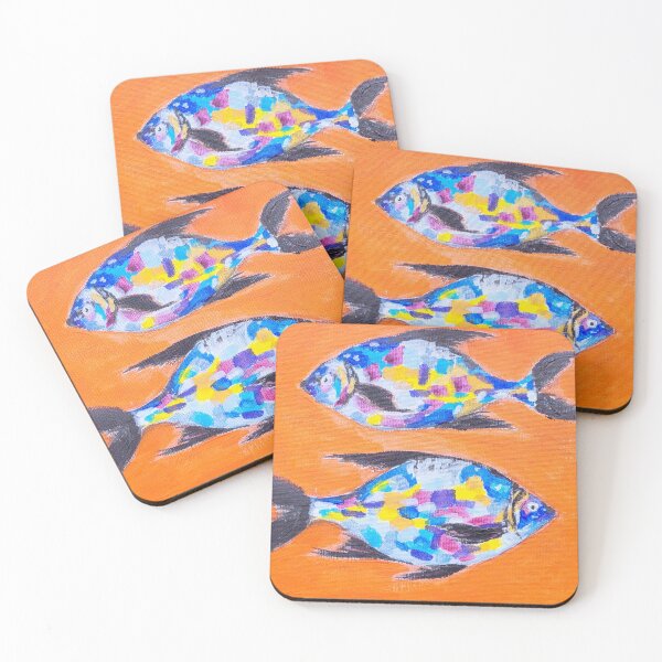 Item preview, Pair of brightly colored fish designed and sold by Nourkhairy-Art.