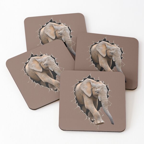 Item preview, Young Elephant Stepping Through a Torn Surface designed and sold by Medve Photography & Design.