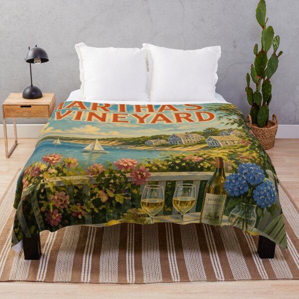 Item preview, Martha’s Vineyard – Painterly Vintage Coastal Travel Poster designed and sold by LSVart.