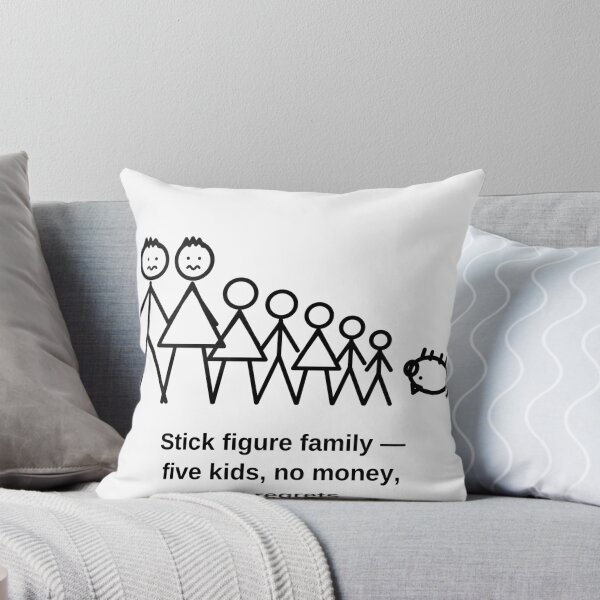 Item preview, Stick Figure Family Five Kids No Money No Regrets designed and sold by porchswings.