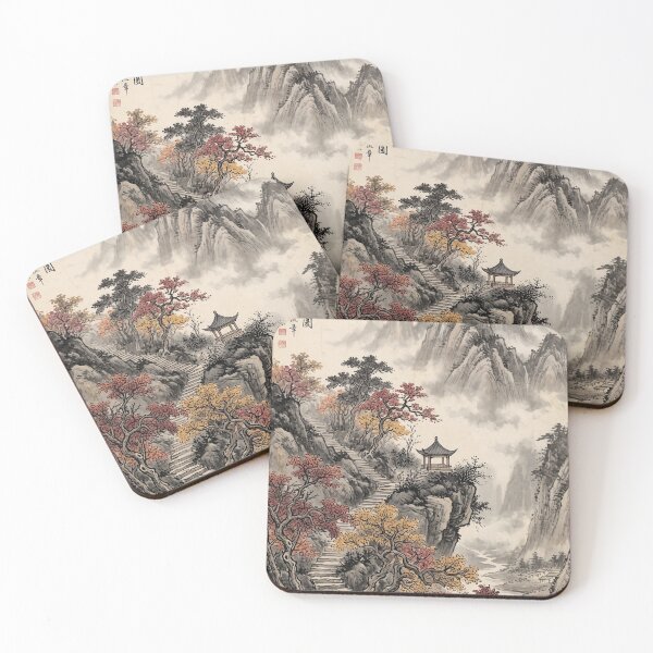 Item preview, Cherry Blossom Cliff Traditional Asian Art designed and sold by catelineolison.
