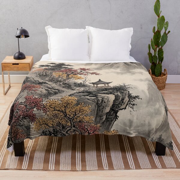 Item preview, Cherry Blossom Cliff Traditional Asian Art designed and sold by catelineolison.