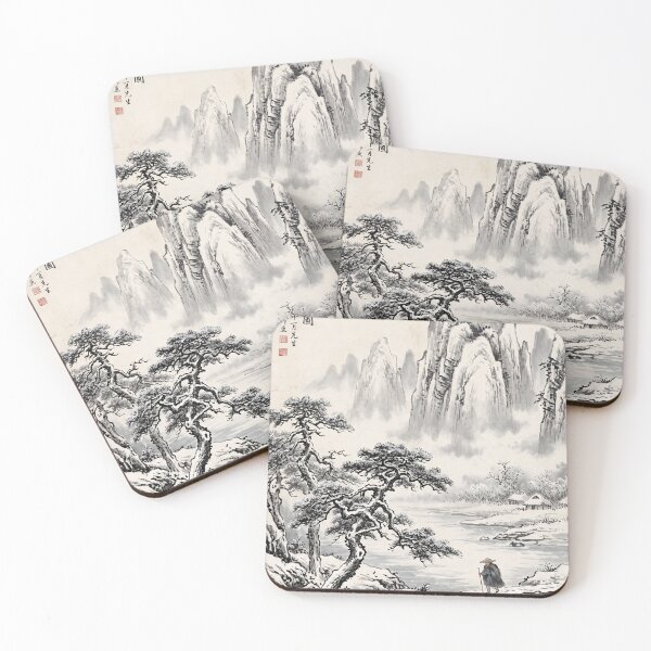 Item preview, Pine Trees River Bridge and Misty Peaks designed and sold by catelineolison.