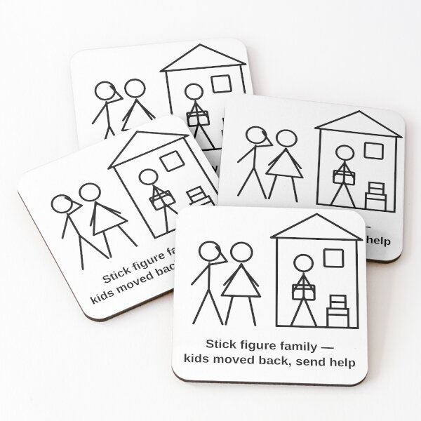 Item preview, Stick Figure Family Kids Moved Back Send Help designed and sold by porchswings.