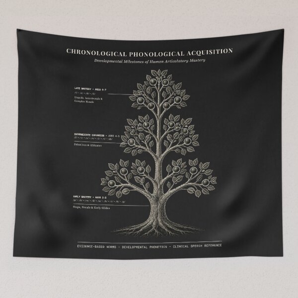 Item preview, Speech Development Milestone Tree Phonology Chart Pediatric SLP designed and sold by qwicdesign.