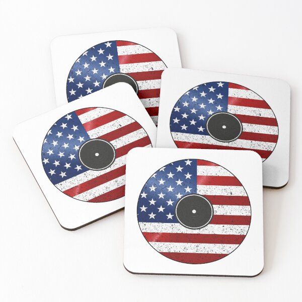 Item preview, Vintage American Flag Vinyl Record - Retro Music designed and sold by Marshallamoakohene.