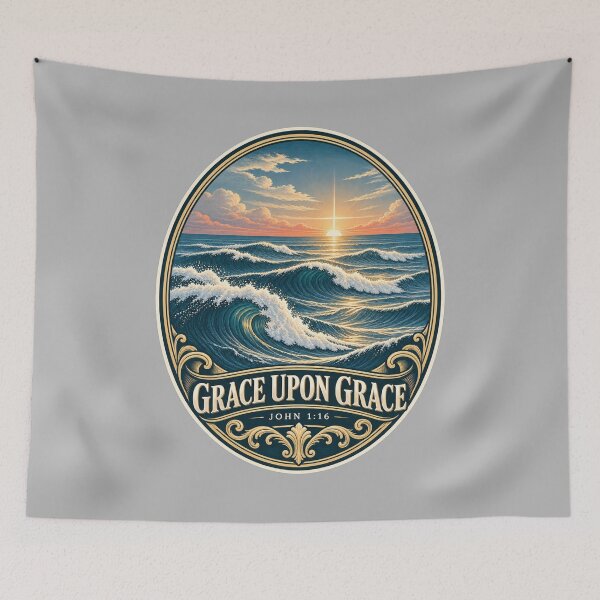 Item preview, Grace Upon Grace Christian Ocean Waves designed and sold by BROHLine Studio.