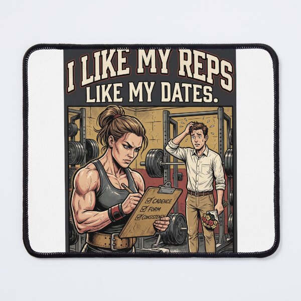 Item preview, I Like My Reps Like My Dates – Controlled and Consistent Funny Gym Humor designed and sold by FitEnvy.