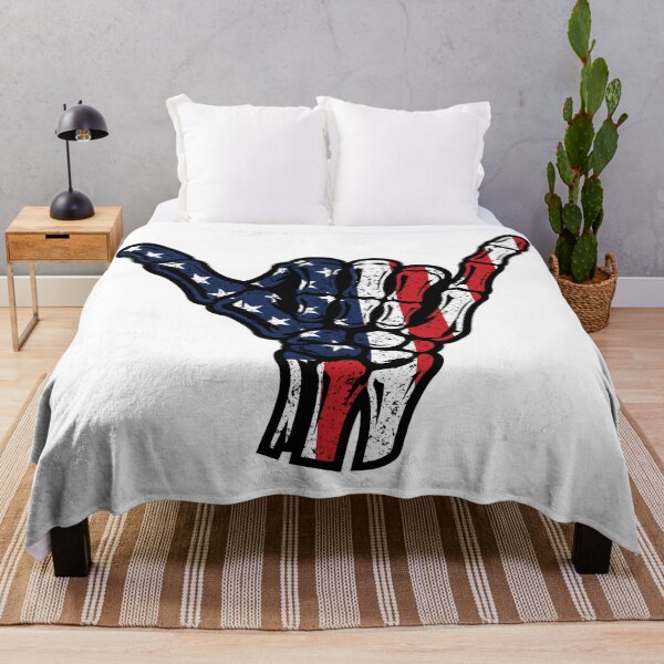 Item preview, Vintage Hang Loose Skeleton - American Flag Shaka Sign designed and sold by Marshallamoakohene.
