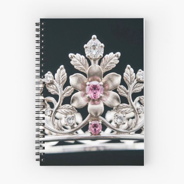 Item preview, Silver Floral Tiara Crown with Pink Gemstones and Diamonds designed and sold by MFMart.
