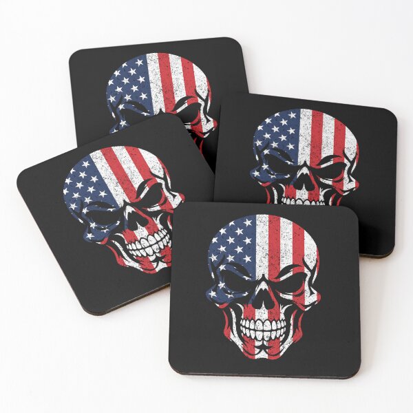 Item preview, Vintage American Flag Skull - Patriotic Skeleton designed and sold by Marshallamoakohene.