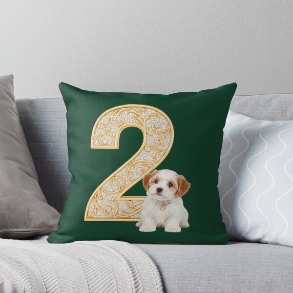 Item preview, Happy 2nd Brithday Golden Number with Sweet Dog designed and sold by Mattigiov.