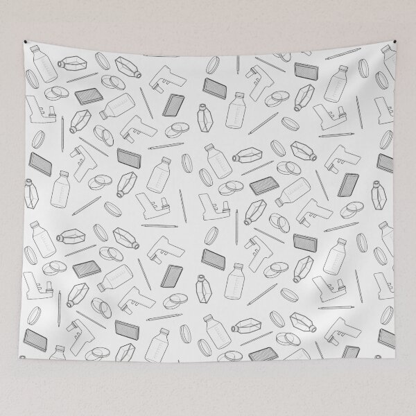 Item preview, Black Cell Culture Pattern designed and sold by emmacatwheels.