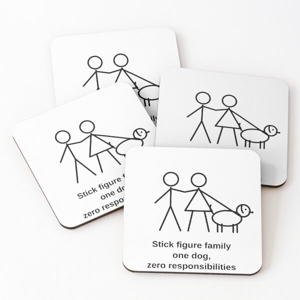 Item preview, Stick Figure Family One Dog Zero Responsibilities designed and sold by porchswings.