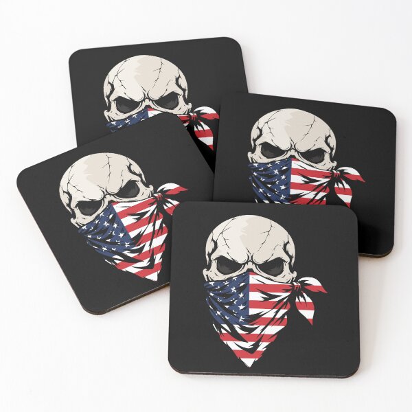 Item preview, American Flag Bandana Skull - Patriotic Biker Skull designed and sold by Marshallamoakohene.