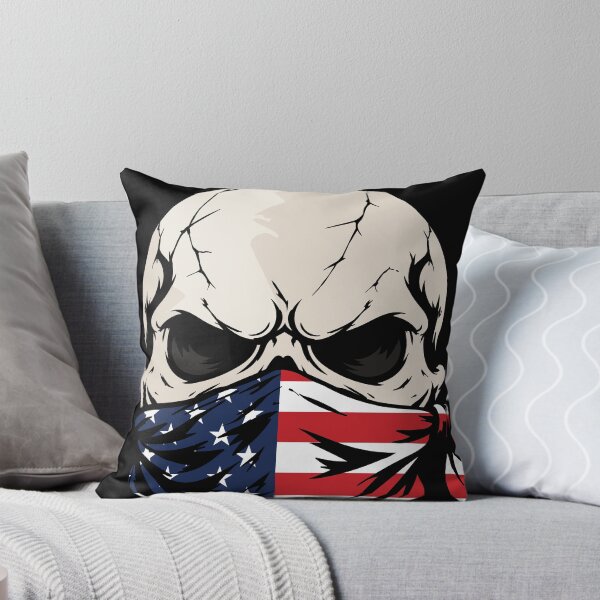 Item preview, American Flag Bandana Skull - Patriotic Biker Skull designed and sold by Marshallamoakohene.