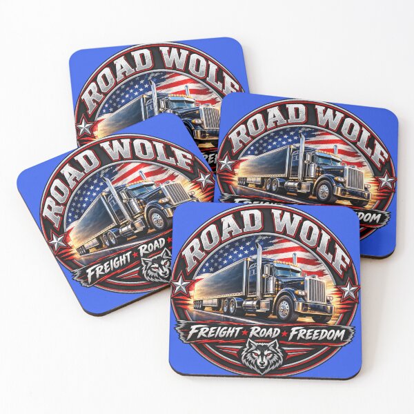 Item preview,  Road Wolf Freight Road Freedom American Trucker Emblem Kierowca tira designed and sold by WarriorVision.