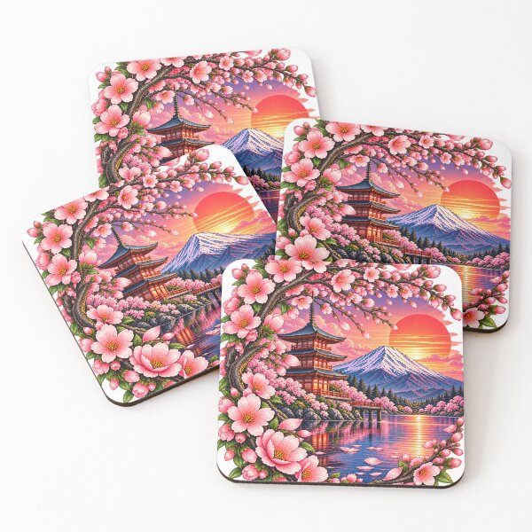 Item preview, Japanese Sakura Sunset at Mount Fuji designed and sold by AnastasiCreates.