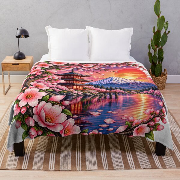 Item preview, Japanese Sakura Sunset at Mount Fuji designed and sold by AnastasiCreates.