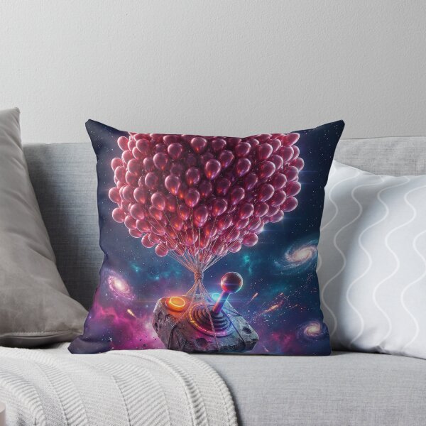 Item preview, Cosmic Retro Joystick Red Balloons Pop Surrealism Gaming Art designed and sold by Rain-Road.
