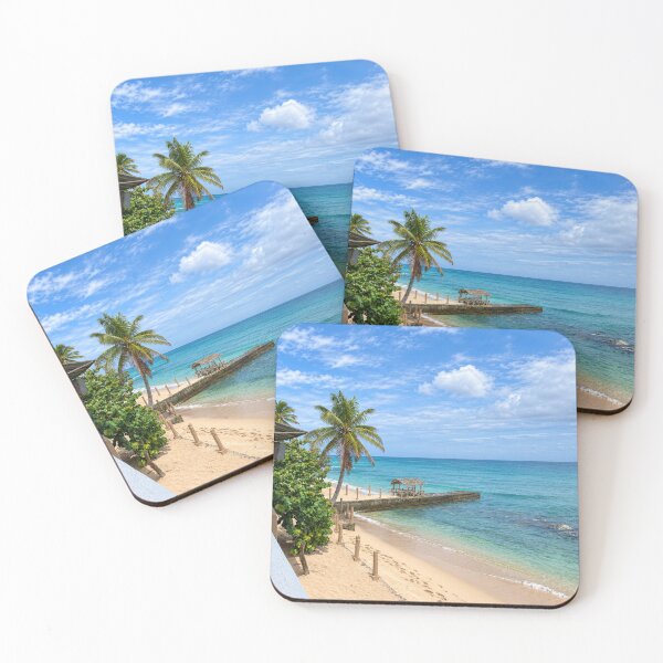 Item preview, Tropical Pier and Palm Tree Ocean View designed and sold by 4kstudiostt.