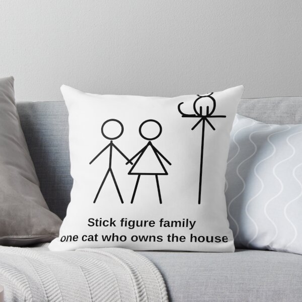 Item preview, Stick Figure Family One Cat Who Owns the House designed and sold by porchswings.