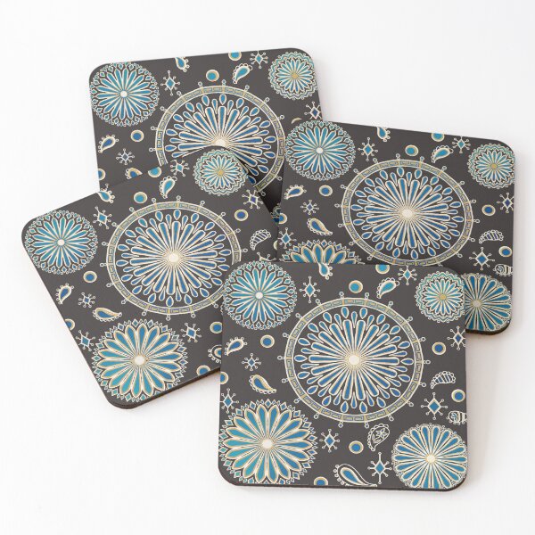 Item preview, Floral Motifs on Dark Brown  designed and sold by JaygiesDesign.