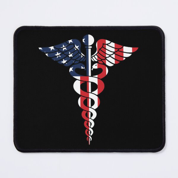 Item preview, American Flag Caduceus - Patriotic Nurse Medical Symbol designed and sold by Marshallamoakohene.