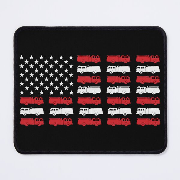 Item preview, American Flag Fire Trucks - Firefighter Fire Engine  designed and sold by Marshallamoakohene.