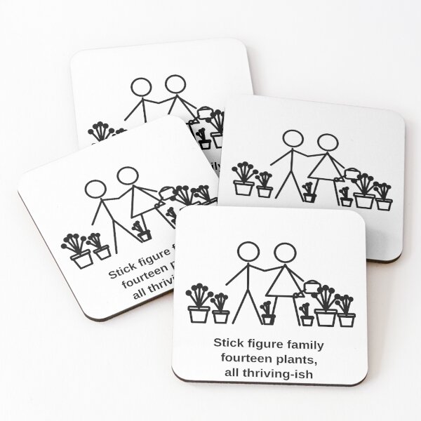Item preview, Stick Figure Family Fourteen Plants All Thriving-ish designed and sold by porchswings.