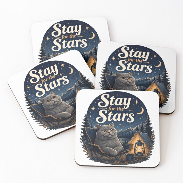 Item preview, British Shorthair Cat – Stay for the Stars designed and sold by PurrBloom Studio.
