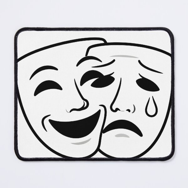 Item preview, Comedy and Tragedy Theater Masks Line Art designed and sold by Sybille-Yates.