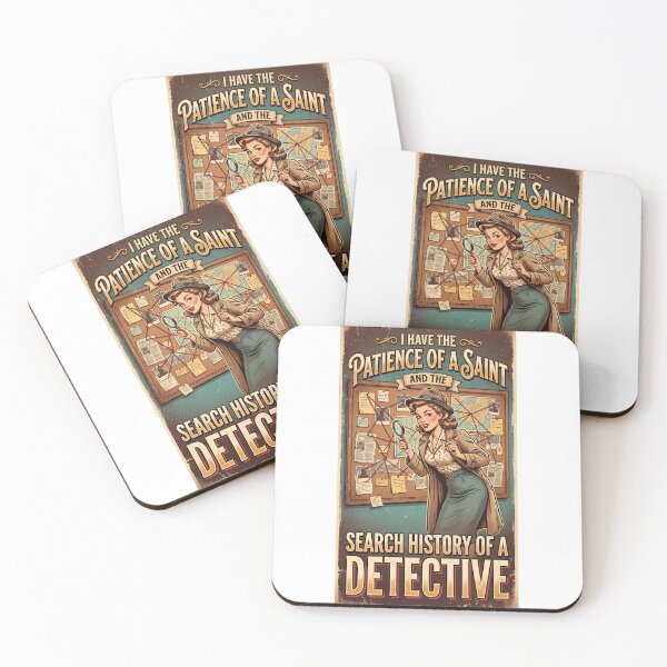 Item preview, Patience of a Saint, Search History of a Detective – Funny Sarcastic Quote designed and sold by FitEnvy.