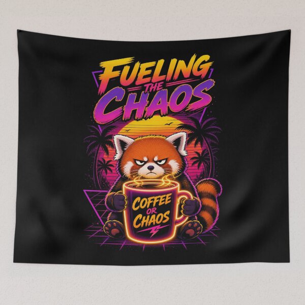 Item preview, Funny Coffee Red Panda - Fueling The Chaos designed and sold by digital.stickerperso.com.